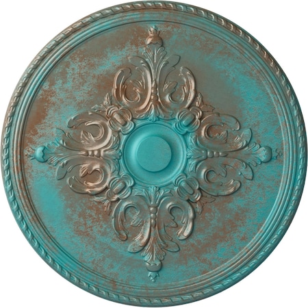 Ekena Millwork Milton Ceiling Medallion (Fits Canopies up to 7 7/8"), 40 5/8"OD x 1 3/4"P, Copper Green Patina CM40MICGS